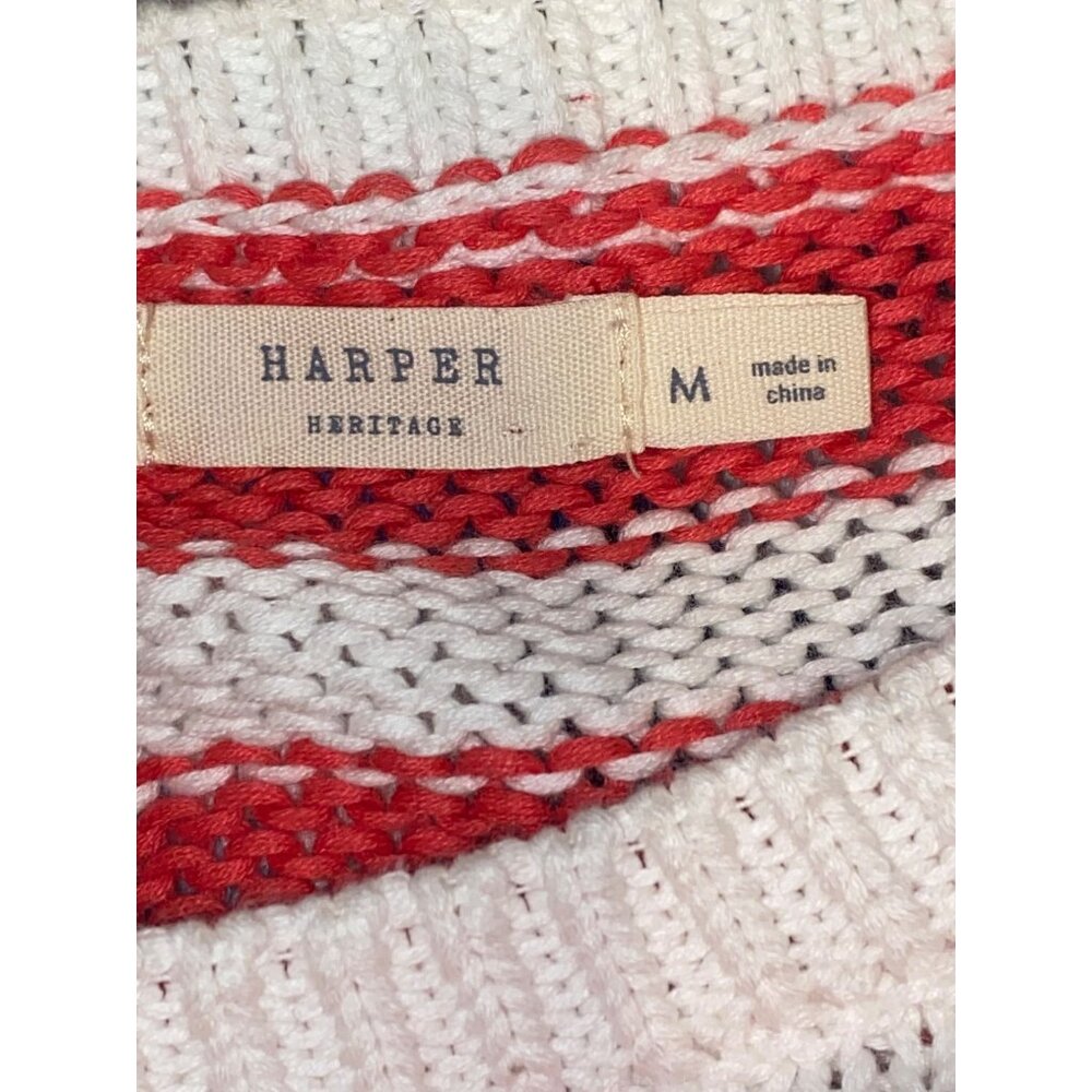 Women's Harper Colorful Striped Rainbow Slouchy Long Sleeve Knit Sweater Medium - Picture 8 of 9